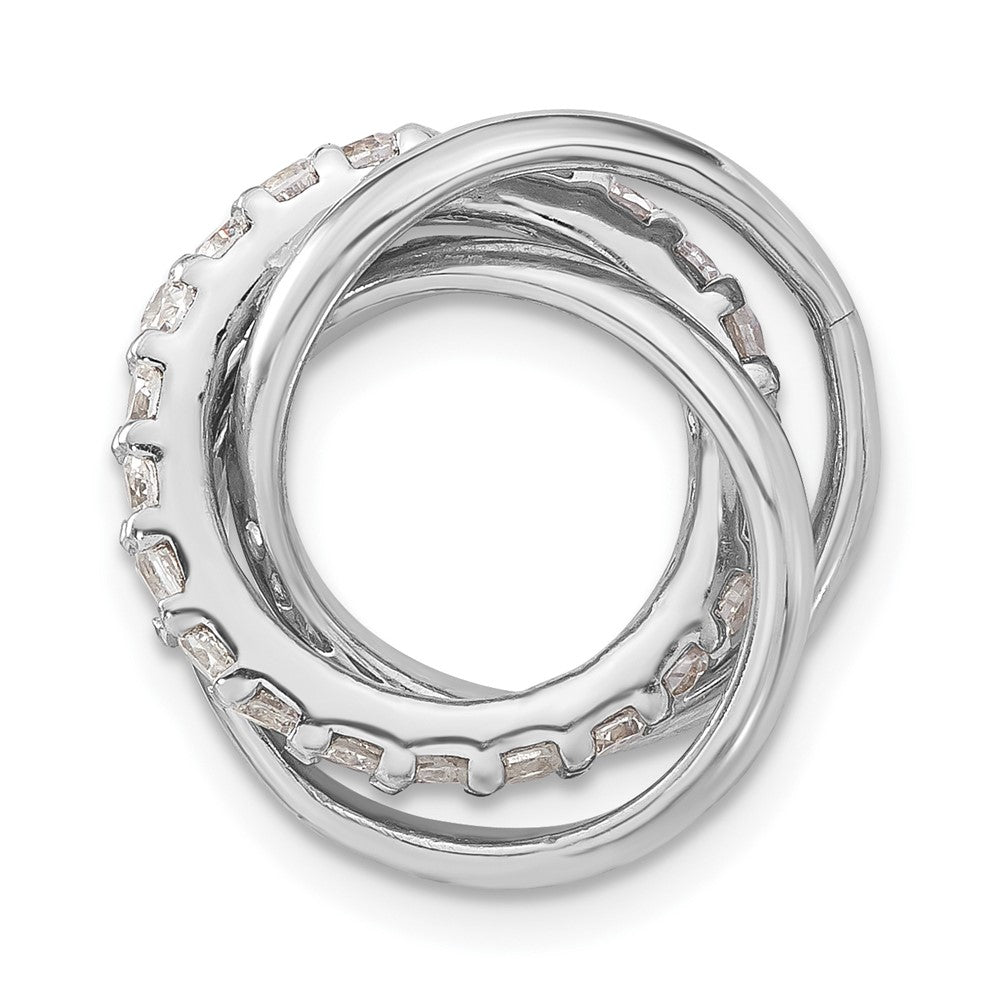 Sterlingsilber Poliert Zirkonia 3 Ring Kette Anhänger