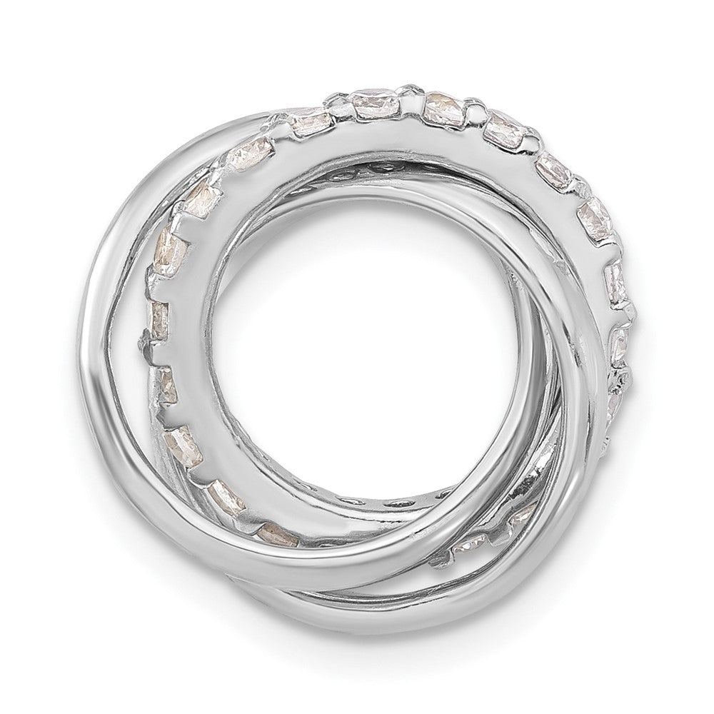 Sterlingsilber Poliert Zirkonia 3 Ring Kette Anhänger