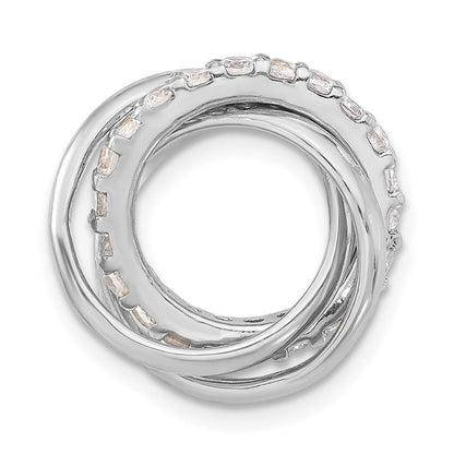 Sterlingsilber Poliert Zirkonia 3 Ring Kette Anhänger