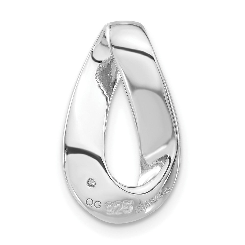 Sterlingsilber Poliert & Satiniert Zirkonia Gedreht Glieder Kette Anhänger