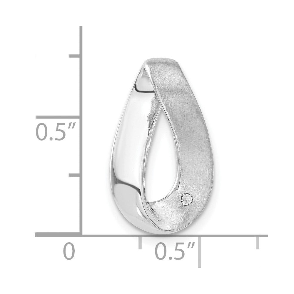 Sterlingsilber Poliert & Satiniert Zirkonia Gedreht Glieder Kette Anhänger