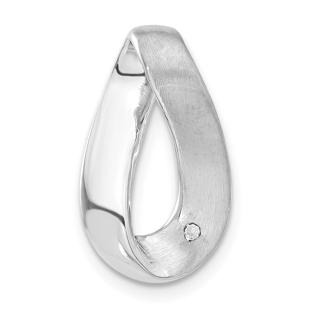 Sterlingsilber Poliert & Satiniert Zirkonia Gedreht Glieder Kette Anhänger