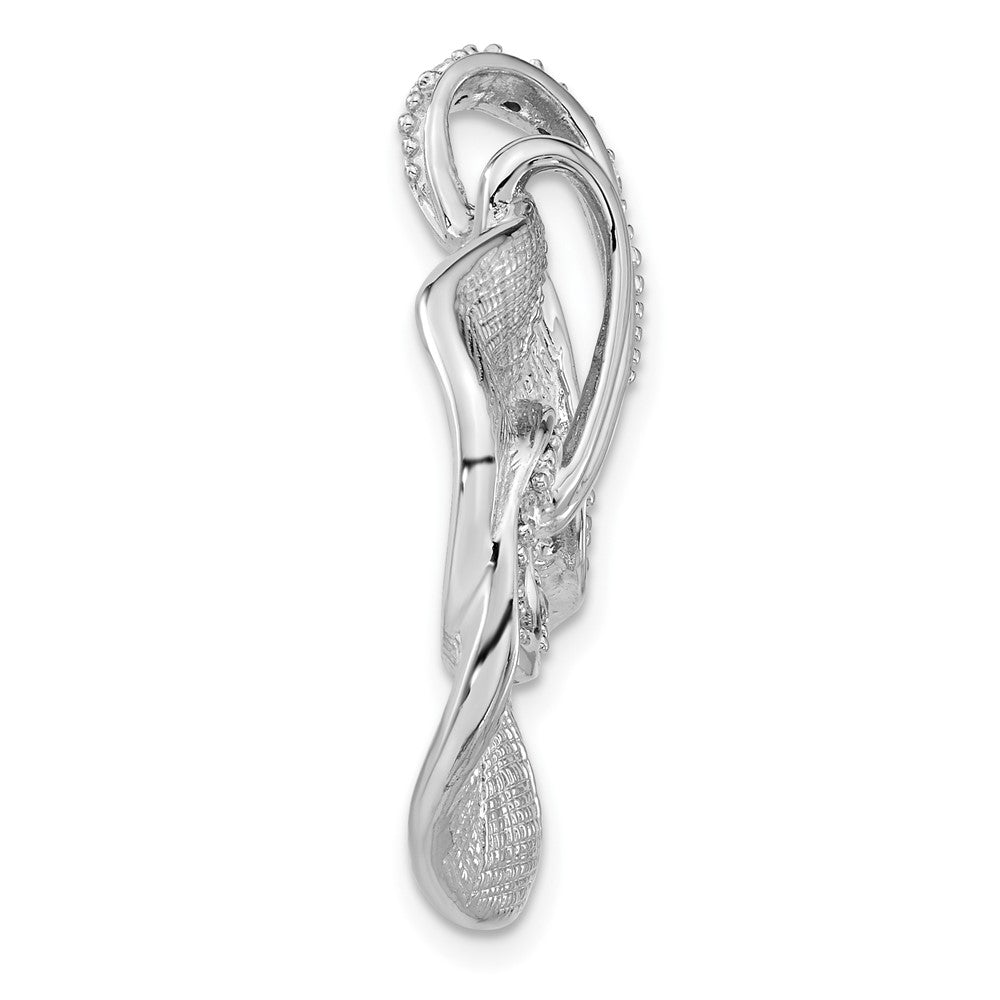 Sterlingsilber Poliert & Strukturiert Fantasie Zirkonia Anhänger