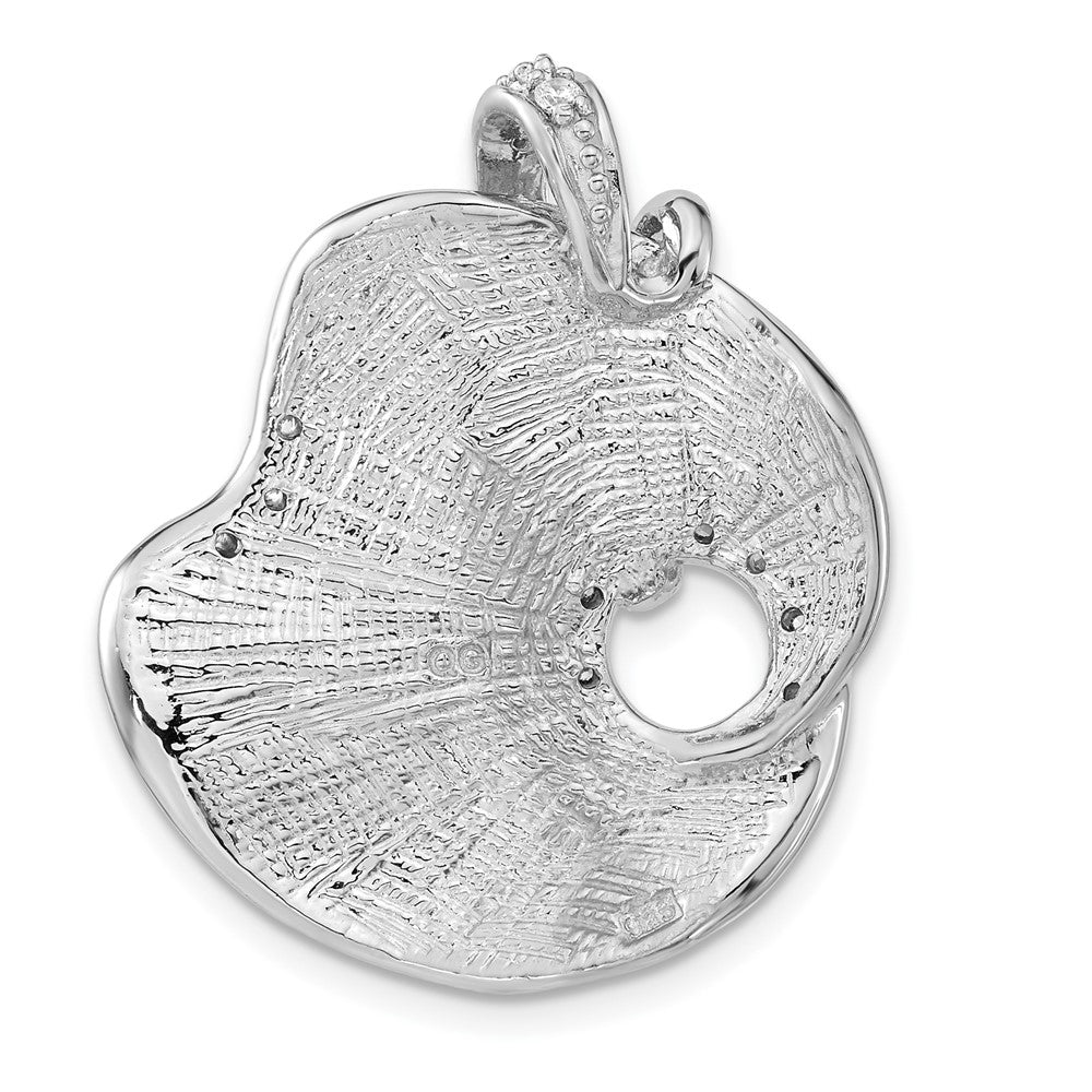 Sterlingsilber Poliert & Strukturiert Fantasie Zirkonia Anhänger