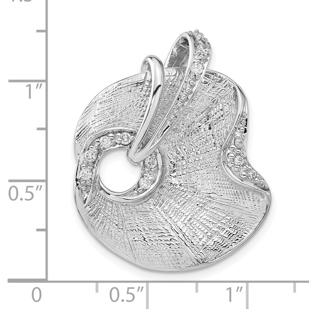 Sterlingsilber Poliert & Strukturiert Fantasie Zirkonia Anhänger