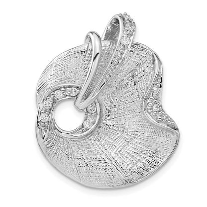 Sterlingsilber Poliert & Strukturiert Fantasie Zirkonia Anhänger