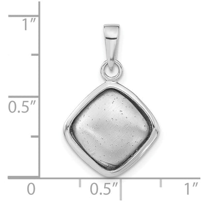 Sterlingsilber Poliert & Strukturiert Diamant-shape Anhänger