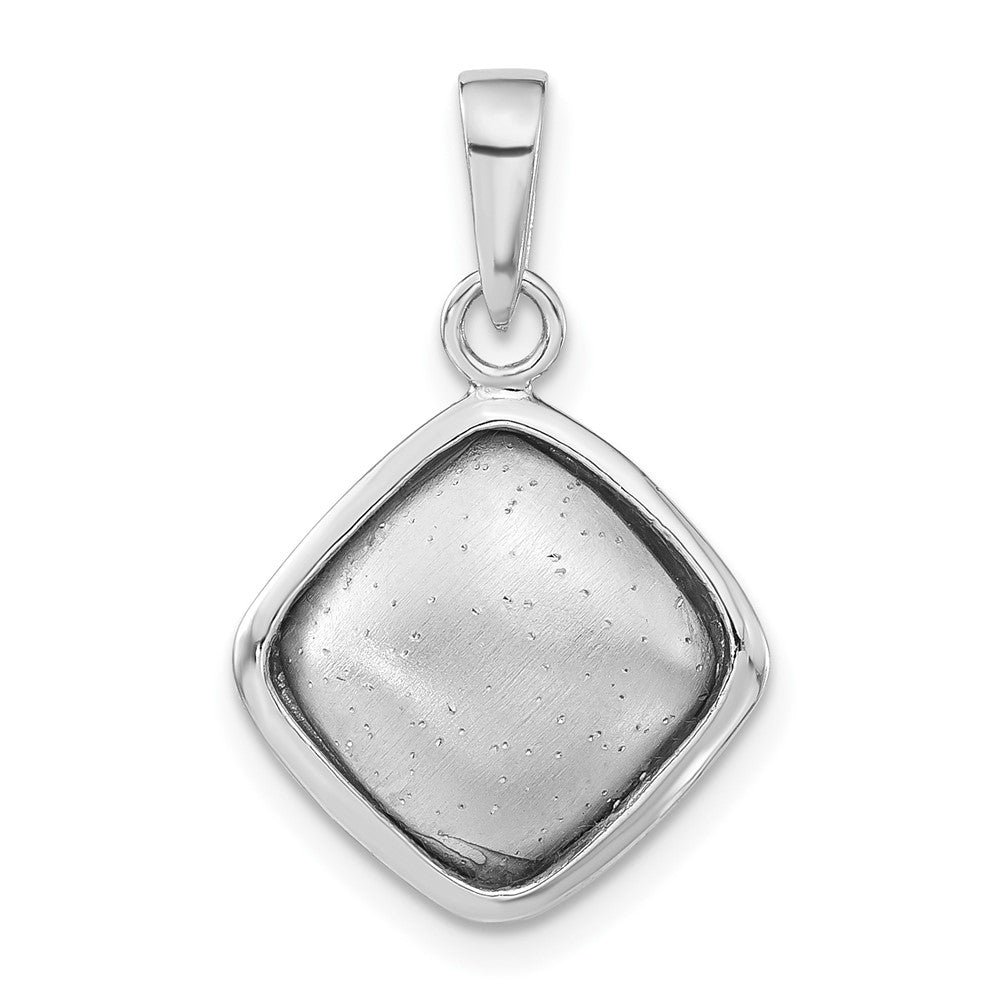 Sterlingsilber Poliert & Strukturiert Diamant-shape Anhänger