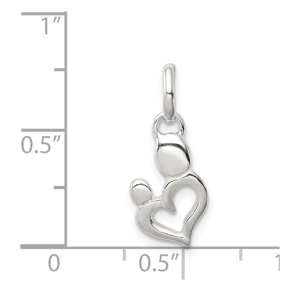Sterlingsilber Poliert Herz Charm