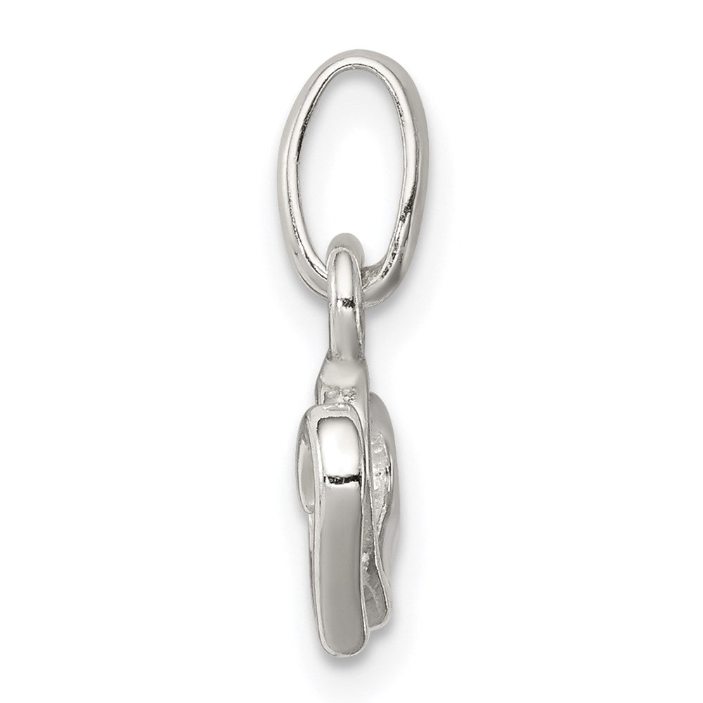Sterlingsilber Poliert Doppelt Herz Charm