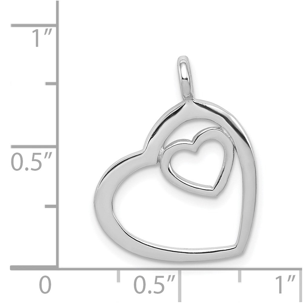 Sterlingsilber Rhodiniert Herz Anhänger