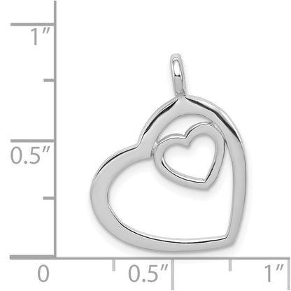 Sterlingsilber Rhodiniert Herz Anhänger