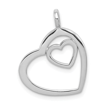 Sterlingsilber Rhodiniert Herz Anhänger