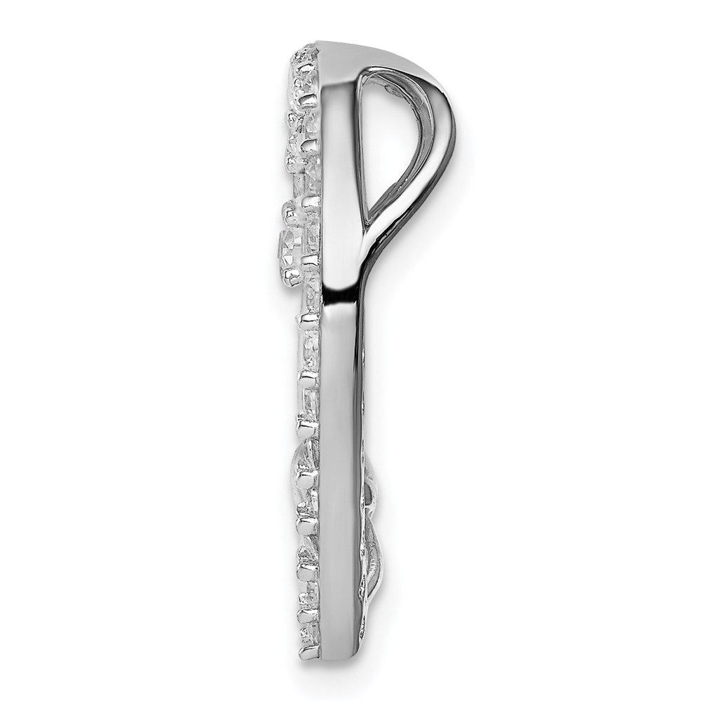 Sterlingsilber Rhodiniert Zirkonia Herz Kette Anhänger