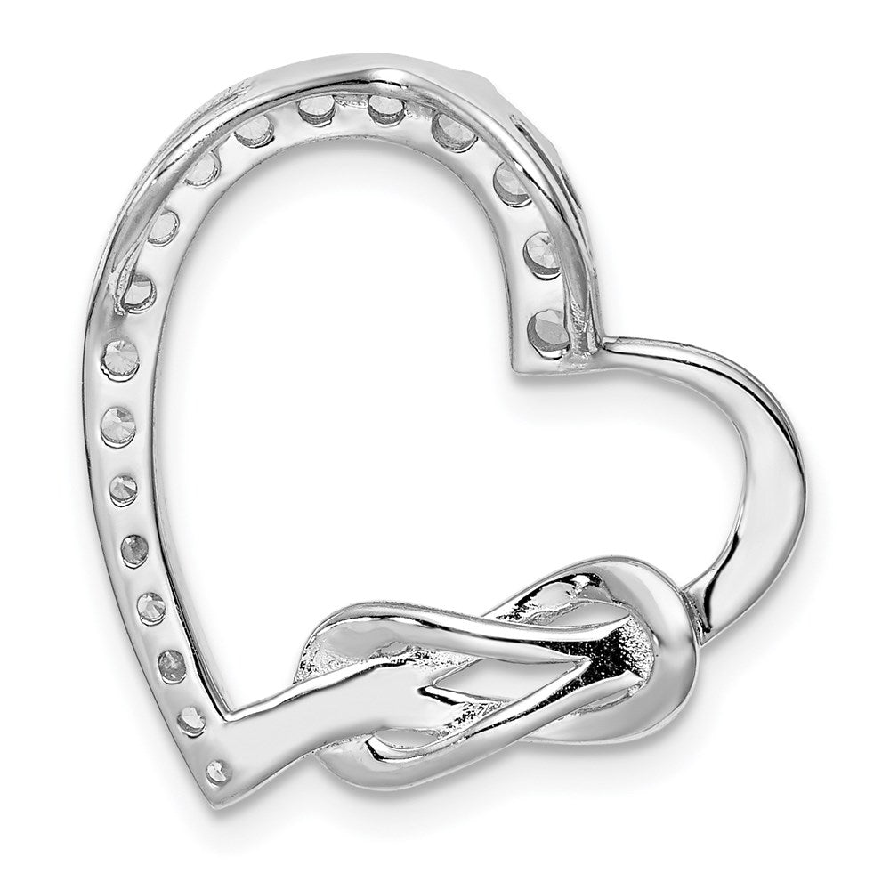 Sterlingsilber Rhodiniert Zirkonia Herz Kette Anhänger