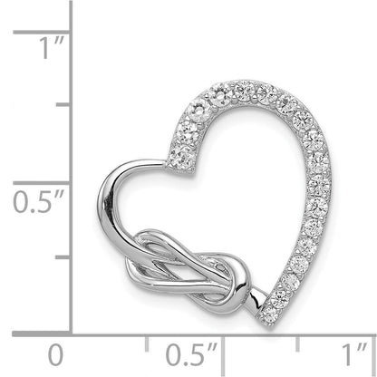 Sterlingsilber Rhodiniert Zirkonia Herz Kette Anhänger