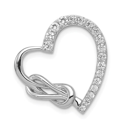 Sterlingsilber Rhodiniert Zirkonia Herz Kette Anhänger