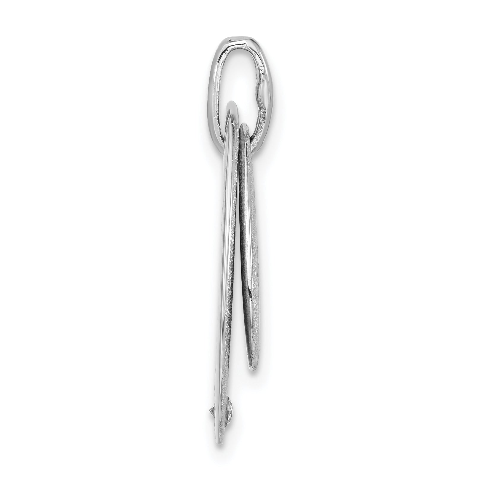 Sterlingsilber & Schwarz Emaille Satiniert Zirkonia Liebe Herzen Anhänger