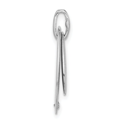Sterlingsilber & Schwarz Emaille Satiniert Zirkonia Liebe Herzen Anhänger