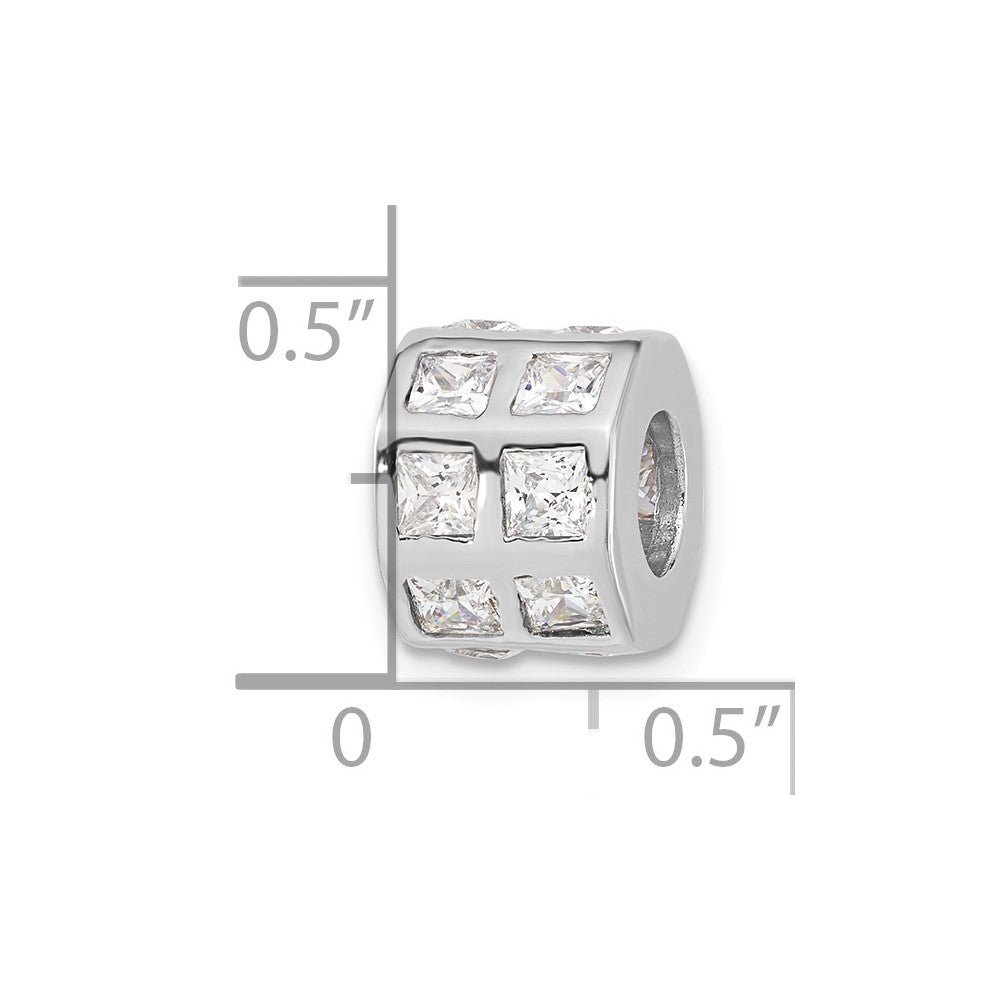 Sterlingsilber Poliert Zirkonia Perle