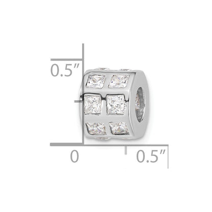Sterlingsilber Poliert Zirkonia Perle