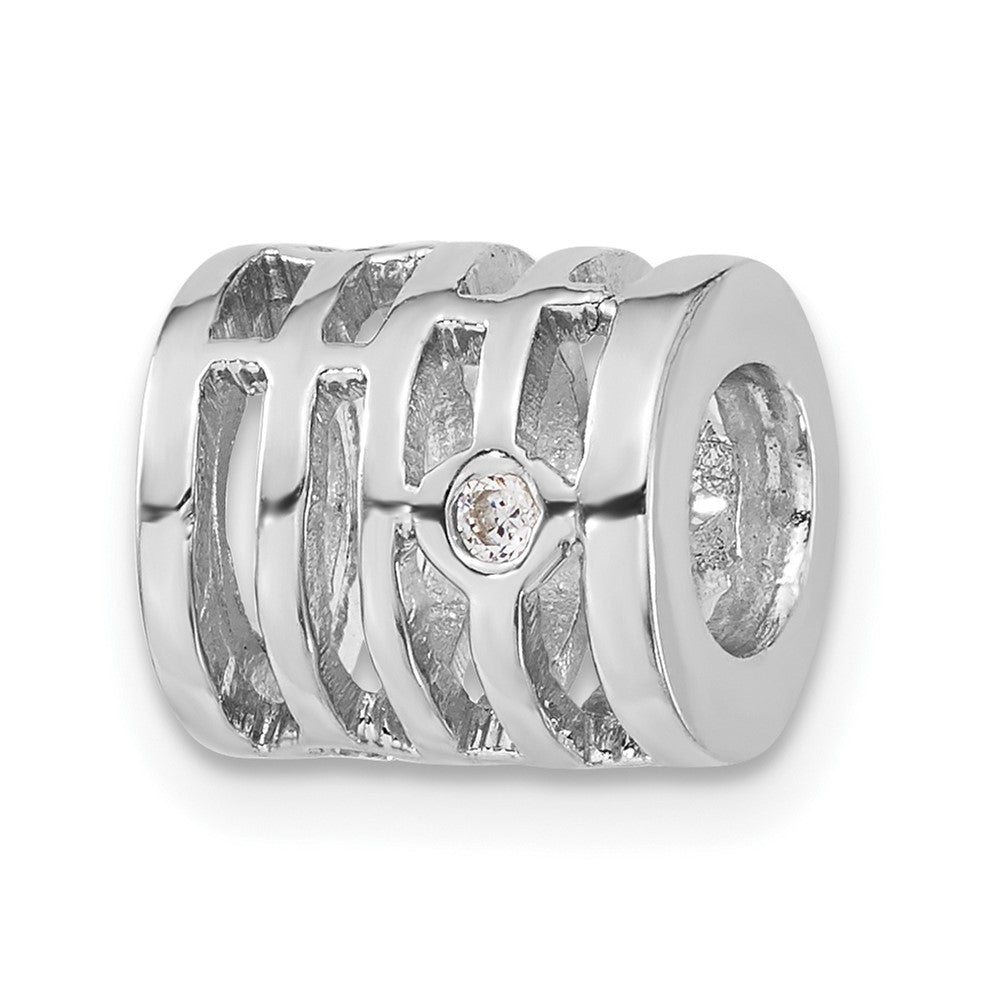 Sterlingsilber Poliert Zirkonia Perle