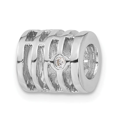 Sterlingsilber Poliert Zirkonia Perle