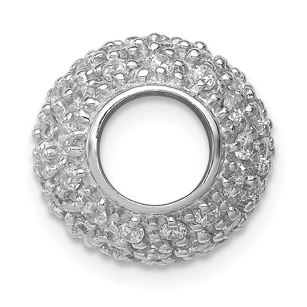 Sterlingsilber Rhodiniert mit Zirkonia Perle Kette Anhänger