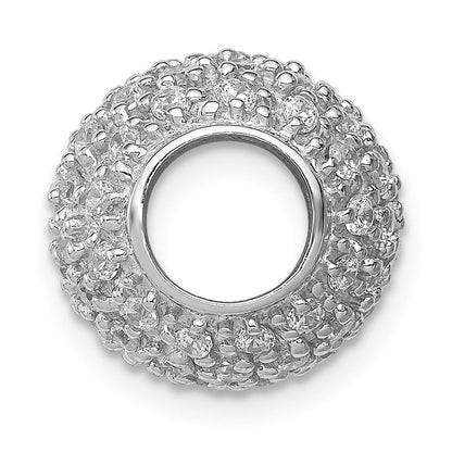 Sterlingsilber Rhodiniert mit Zirkonia Perle Kette Anhänger