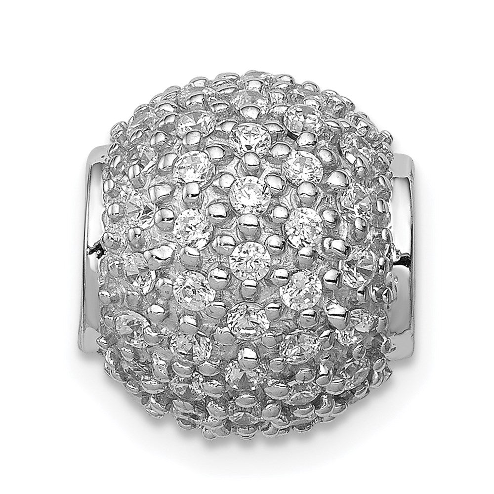 Sterlingsilber Rhodiniert mit Zirkonia Perle Kette Anhänger