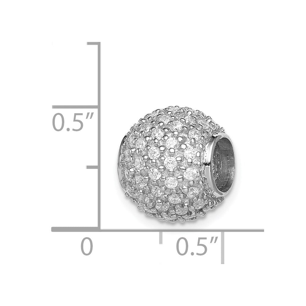 Sterlingsilber Rhodiniert mit Zirkonia Perle Kette Anhänger