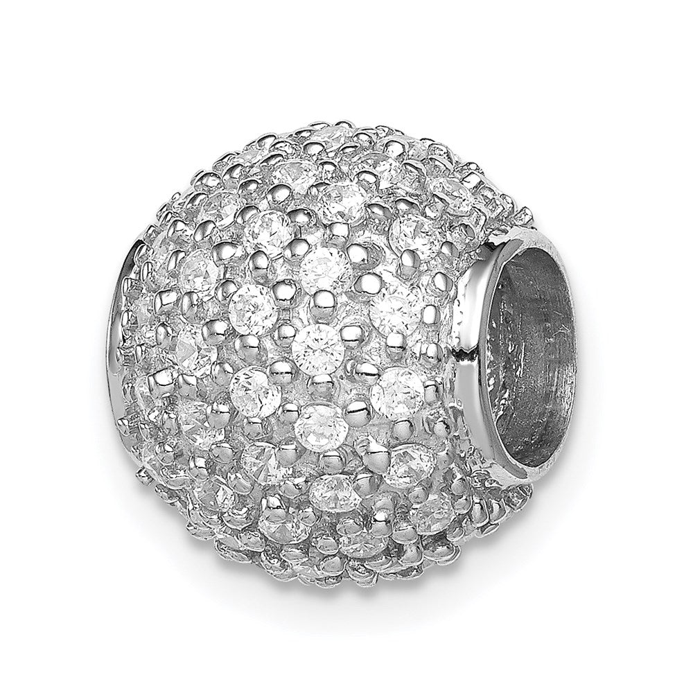 Sterlingsilber Rhodiniert mit Zirkonia Perle Kette Anhänger
