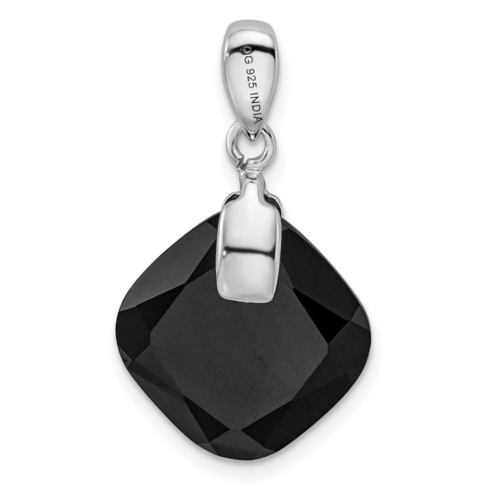 Sterlingsilber Rhodiniert Schwarz Achat Anhänger