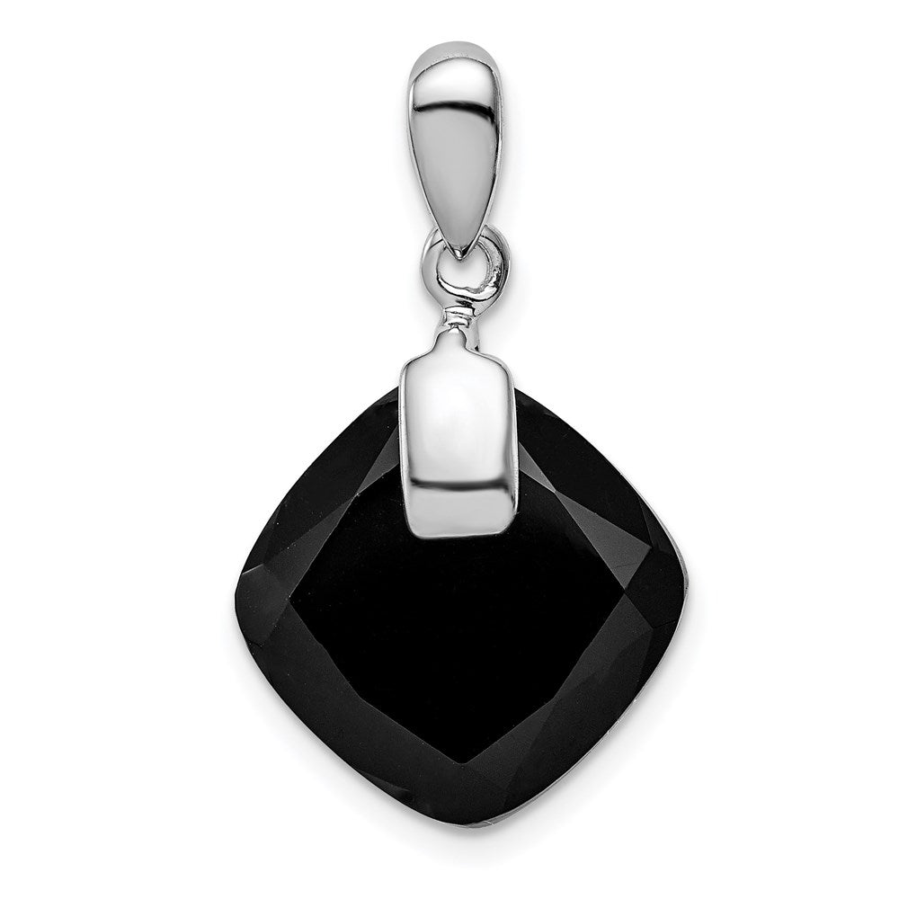 Sterlingsilber Rhodiniert Schwarz Achat Anhänger