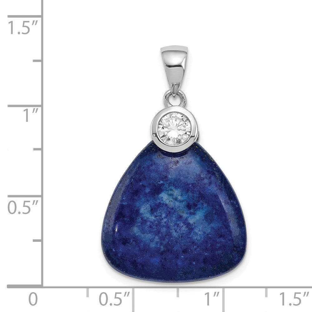 Sterlingsilber Rhodiniert mit Zirkonia und Lapis Lazuli Anhänger