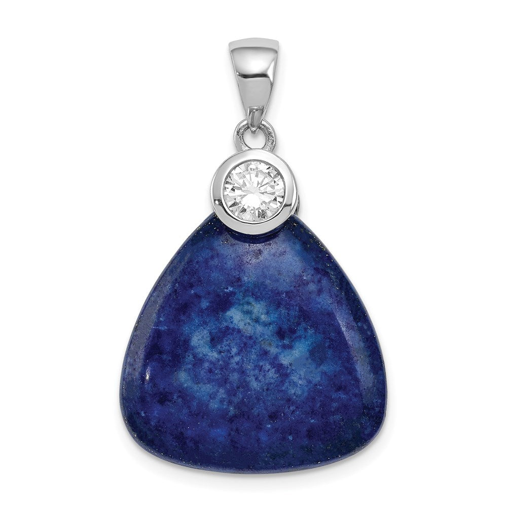 Sterlingsilber Rhodiniert mit Zirkonia und Lapis Lazuli Anhänger