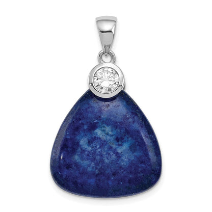 Sterlingsilber Rhodiniert mit Zirkonia und Lapis Lazuli Anhänger