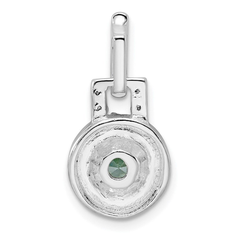 Sterlingsilber Poliert Topas und Weiß Zirkonia Anhänger