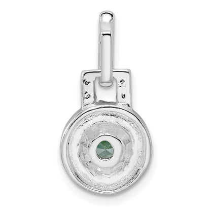 Sterlingsilber Poliert Topas und Weiß Zirkonia Anhänger