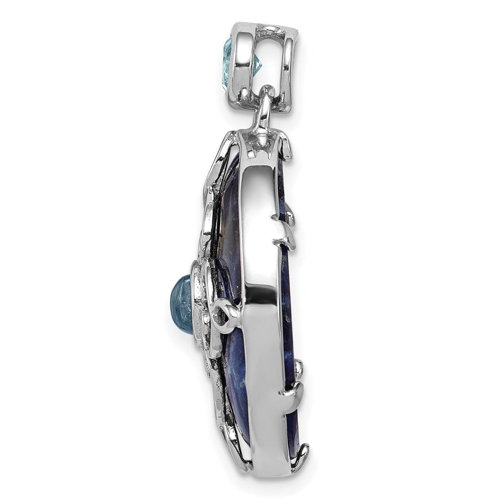 Sterlingsilber Rhodiniert mit Sodalite & Blautopas Anhänger