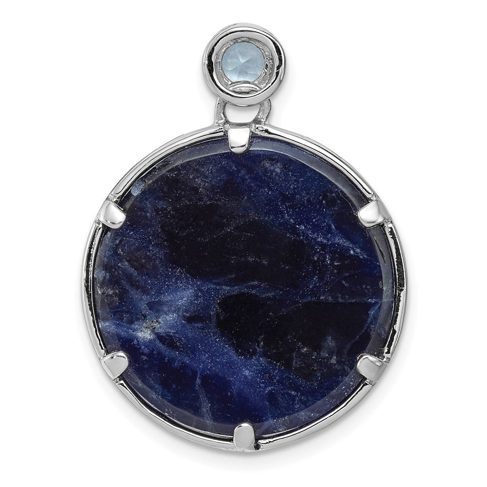 Sterlingsilber Rhodiniert mit Sodalite & Blautopas Anhänger