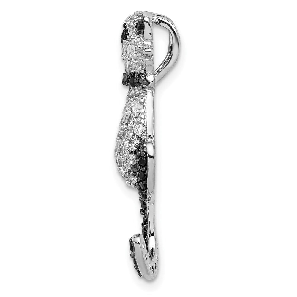 Sterlingsilber Rhodiniert Zirkonia Katze Anhänger