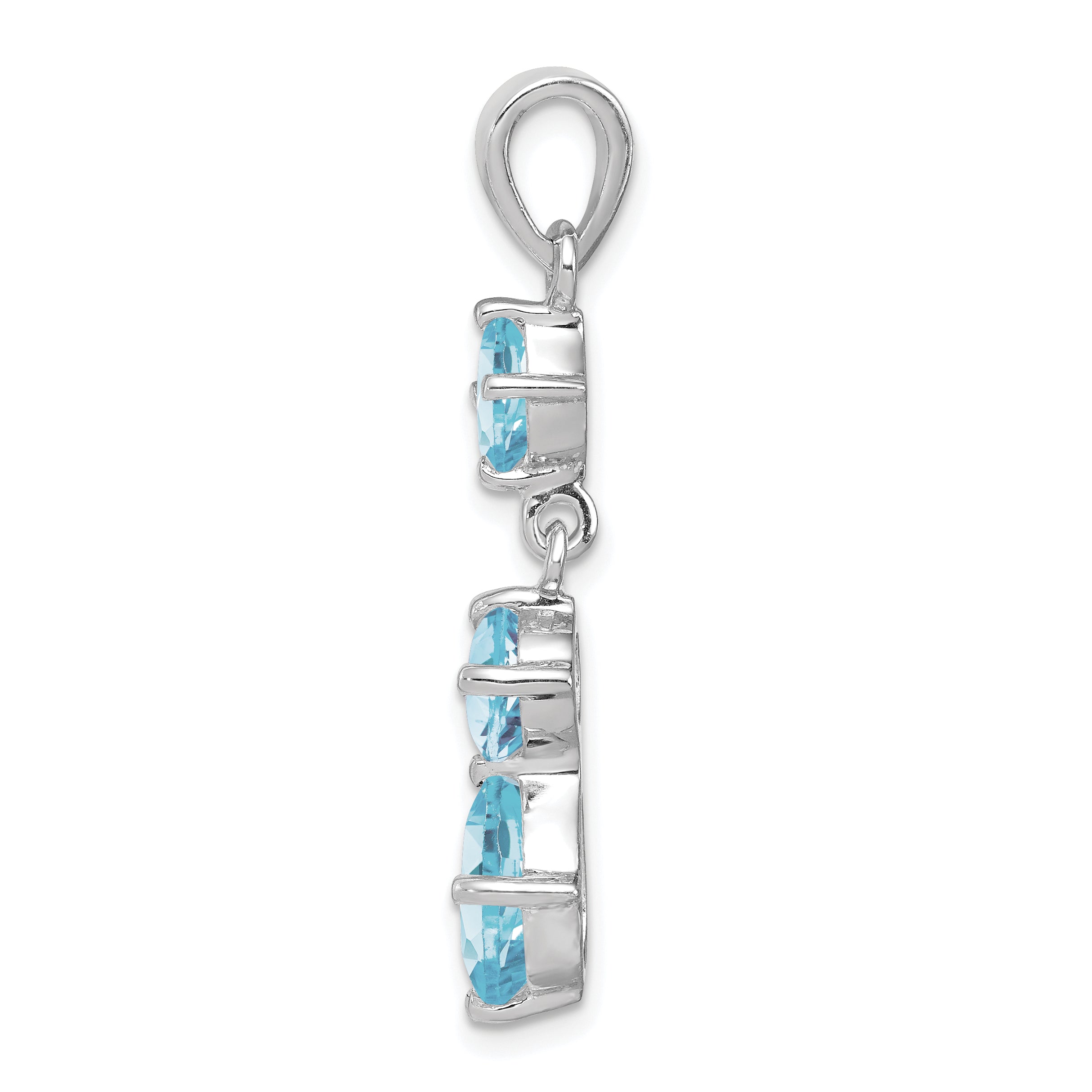 Sterlingsilber Rhodiniert Blautopas Anhänger