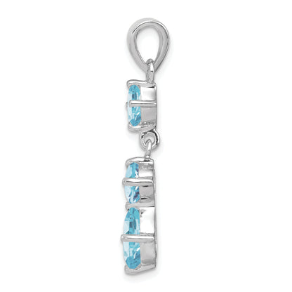 Sterlingsilber Rhodiniert Blautopas Anhänger