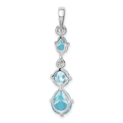 Sterlingsilber Rhodiniert Blautopas Anhänger