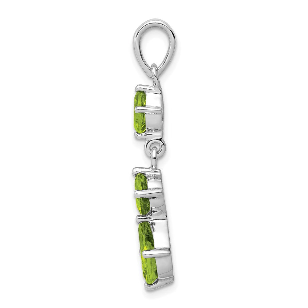 Sterlingsilber Rhodiniert Peridot Anhänger