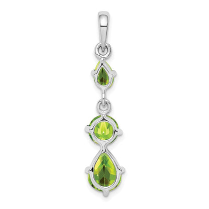 Sterlingsilber Rhodiniert Peridot Anhänger