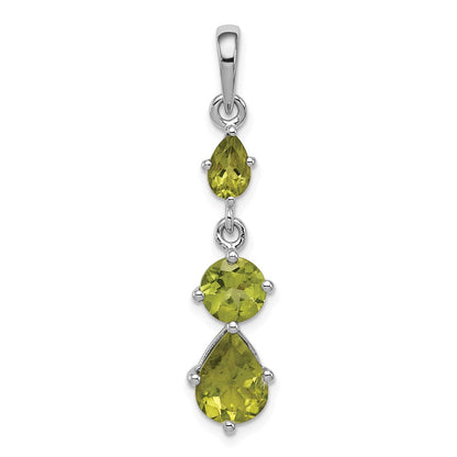 Sterlingsilber Rhodiniert Peridot Anhänger
