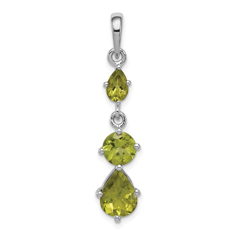 Sterlingsilber Rhodiniert Peridot Anhänger