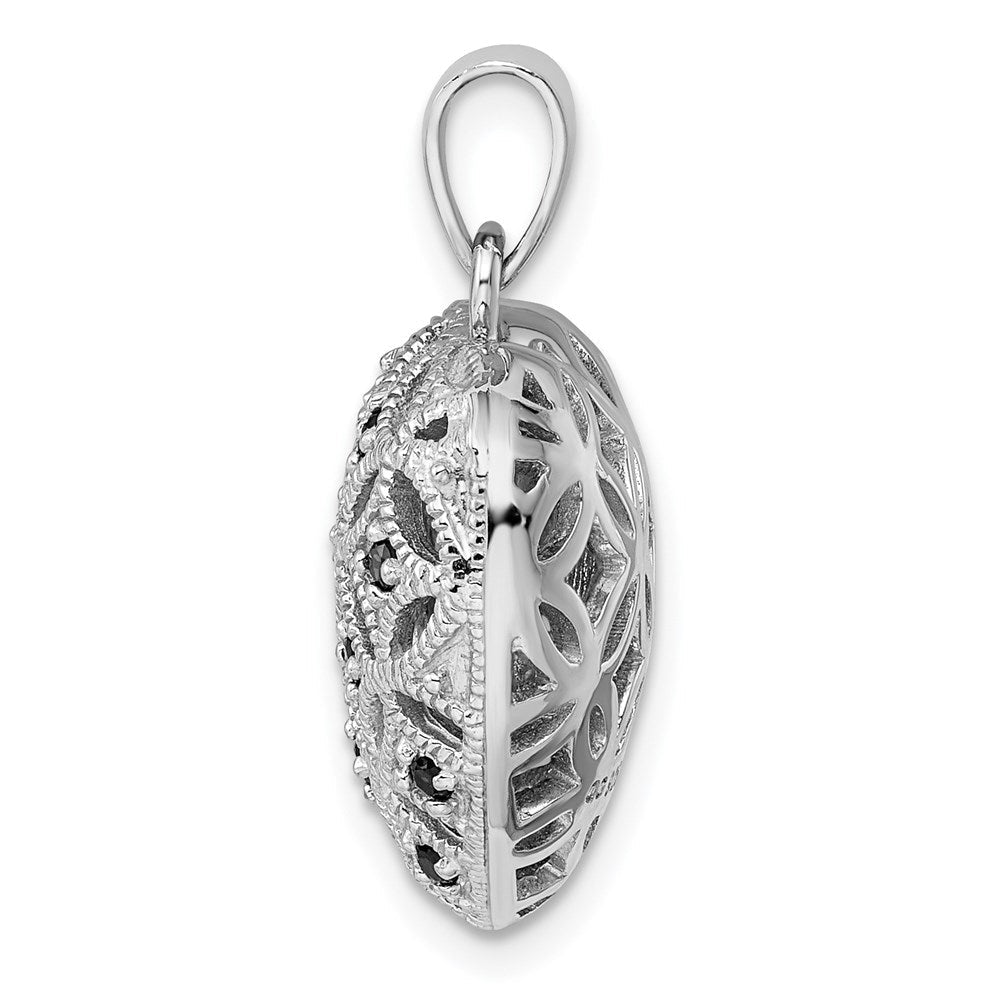 Sterlingsilber Rhodiniert mit Granat Herz Anhänger